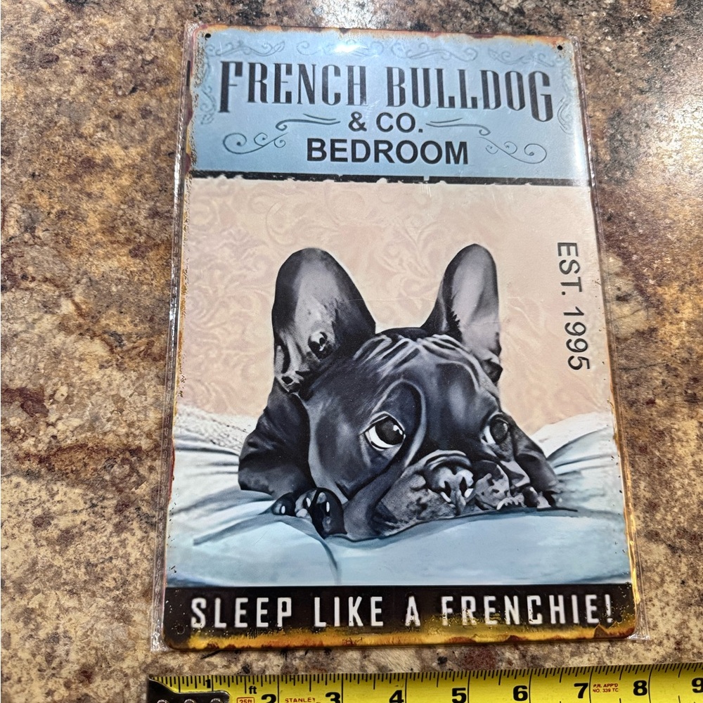 French Bulldog & Co. Bedroom Wall Art - Blue and Black - Picture 2 of 3